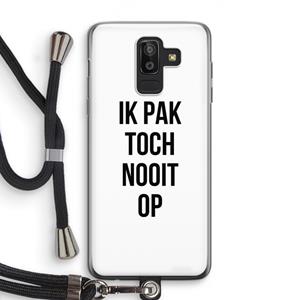 CaseCompany Ik pak nooit op: Samsung Galaxy J8 (2018) Transparant Hoesje met koord