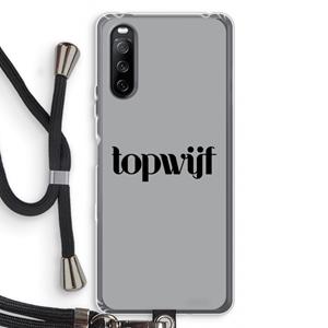 CaseCompany Topwijf Grijs Zwart: Sony Sony Xperia 10 III Transparant Hoesje met koord