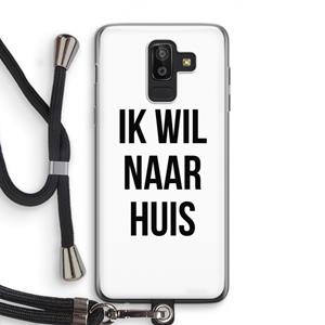 CaseCompany Ik wil naar huis: Samsung Galaxy J8 (2018) Transparant Hoesje met koord