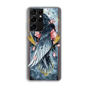 CaseCompany Golden Raven: Samsung Galaxy S21 Ultra Transparant Hoesje
