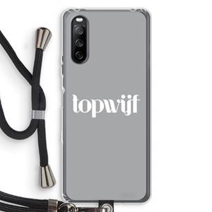 CaseCompany Topwijf Grijs Wit: Sony Sony Xperia 10 III Transparant Hoesje met koord