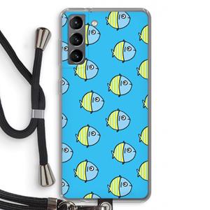 CaseCompany Visjes: Samsung Galaxy S21 Transparant Hoesje met koord