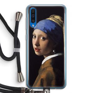CaseCompany The Pearl Earring: Samsung Galaxy A50 Transparant Hoesje met koord