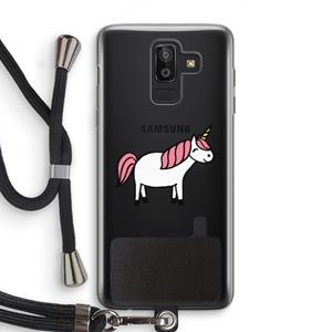 CaseCompany Eenhoorn: Samsung Galaxy J8 (2018) Transparant Hoesje met koord