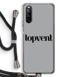 CaseCompany Topvent Grijs Zwart: Sony Sony Xperia 10 III Transparant Hoesje met koord