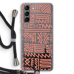CaseCompany Marrakech Pink: Samsung Galaxy S21 Transparant Hoesje met koord