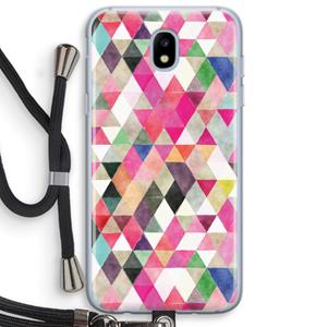 CaseCompany Gekleurde driehoekjes: Samsung Galaxy J5 (2017) Transparant Hoesje met koord