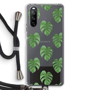 CaseCompany Monstera leaves: Sony Sony Xperia 10 III Transparant Hoesje met koord