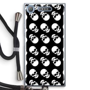 CaseCompany Musketon Skulls: Sony Xperia XZ1 Transparant Hoesje met koord