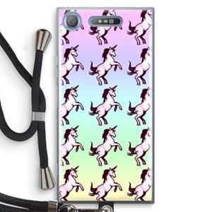 CaseCompany Musketon Unicorn: Sony Xperia XZ1 Transparant Hoesje met koord