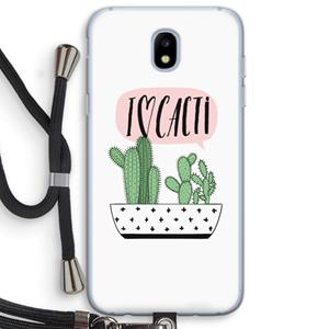 CaseCompany I love cacti: Samsung Galaxy J5 (2017) Transparant Hoesje met koord