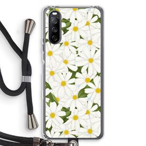 CaseCompany Summer Daisies: Sony Sony Xperia 10 III Transparant Hoesje met koord