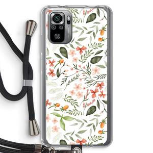 CaseCompany Sweet little flowers: Xiaomi Redmi Note 10S Transparant Hoesje met koord