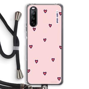 CaseCompany Hartjes: Sony Sony Xperia 10 III Transparant Hoesje met koord