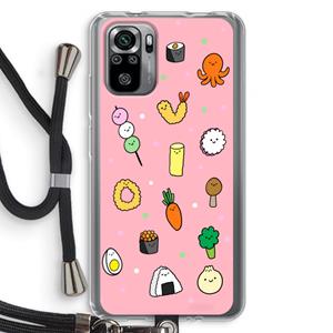 CaseCompany Happy bento friends: Xiaomi Redmi Note 10S Transparant Hoesje met koord