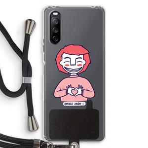 CaseCompany Hartje: Sony Sony Xperia 10 III Transparant Hoesje met koord