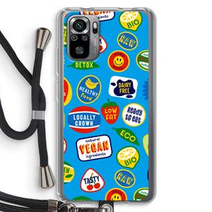 CaseCompany Fruitsticker: Xiaomi Redmi Note 10S Transparant Hoesje met koord
