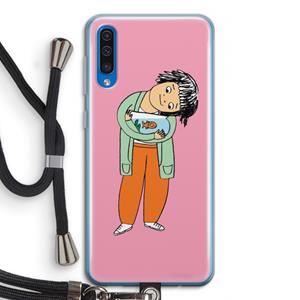 CaseCompany Visknuffel: Samsung Galaxy A50 Transparant Hoesje met koord