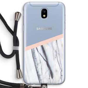 CaseCompany A touch of peach: Samsung Galaxy J5 (2017) Transparant Hoesje met koord
