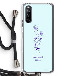 CaseCompany Bloom with grace: Sony Sony Xperia 10 III Transparant Hoesje met koord