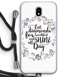 CaseCompany Diamonds: Samsung Galaxy J5 (2017) Transparant Hoesje met koord