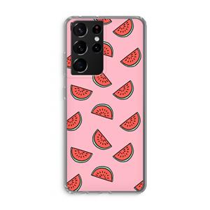 CaseCompany Watermeloen: Samsung Galaxy S21 Ultra Transparant Hoesje