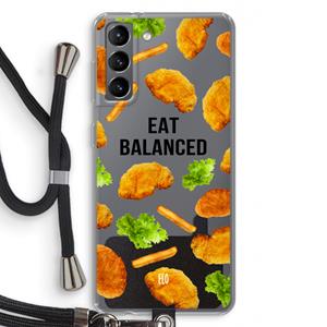 CaseCompany Eat Balanced: Samsung Galaxy S21 Transparant Hoesje met koord
