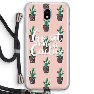 CaseCompany Cactus quote: Samsung Galaxy J5 (2017) Transparant Hoesje met koord