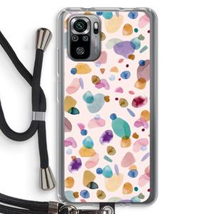 CaseCompany Terrazzo Memphis Pink: Xiaomi Redmi Note 10S Transparant Hoesje met koord