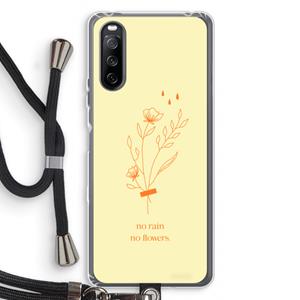 CaseCompany No rain no flowers: Sony Sony Xperia 10 III Transparant Hoesje met koord