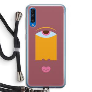 CaseCompany Mono V: Samsung Galaxy A50 Transparant Hoesje met koord