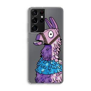 CaseCompany Lama: Samsung Galaxy S21 Ultra Transparant Hoesje
