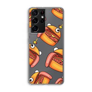 CaseCompany Hamburger: Samsung Galaxy S21 Ultra Transparant Hoesje