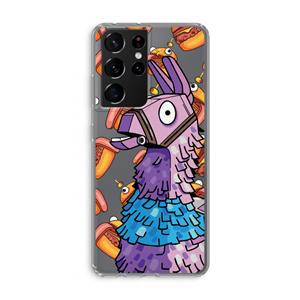 CaseCompany Loot Burger: Samsung Galaxy S21 Ultra Transparant Hoesje