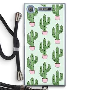 CaseCompany Cactus Lover: Sony Xperia XZ1 Transparant Hoesje met koord