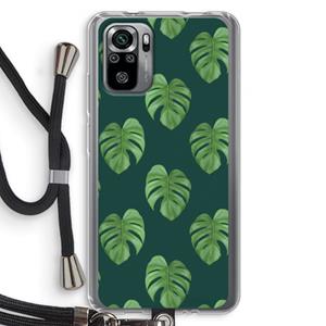 CaseCompany Monstera leaves: Xiaomi Redmi Note 10S Transparant Hoesje met koord