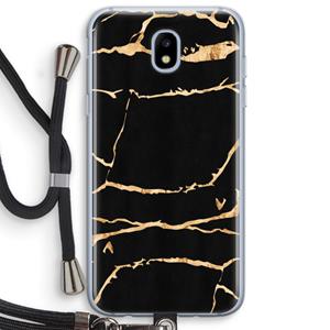 CaseCompany Gouden marmer: Samsung Galaxy J5 (2017) Transparant Hoesje met koord