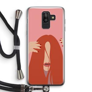 CaseCompany Woke up like this: Samsung Galaxy J8 (2018) Transparant Hoesje met koord