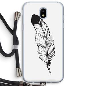 CaseCompany Pluim: Samsung Galaxy J5 (2017) Transparant Hoesje met koord