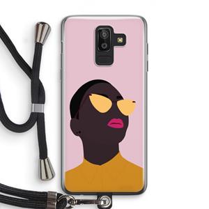 CaseCompany Yellow glasses: Samsung Galaxy J8 (2018) Transparant Hoesje met koord