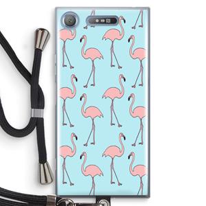 CaseCompany Anything Flamingoes: Sony Xperia XZ1 Transparant Hoesje met koord