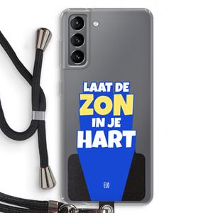 CaseCompany Laat de zon in je hart: Samsung Galaxy S21 Transparant Hoesje met koord