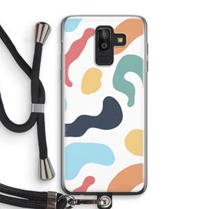 CaseCompany Memphis Shapes Blue: Samsung Galaxy J8 (2018) Transparant Hoesje met koord