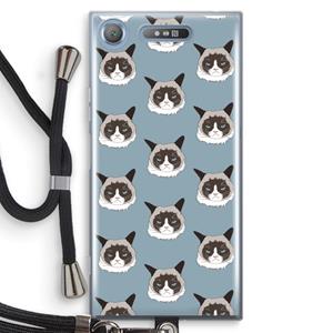 CaseCompany It's a Purrr Case: Sony Xperia XZ1 Transparant Hoesje met koord