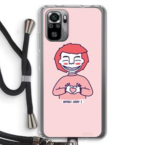 CaseCompany Hartje: Xiaomi Redmi Note 10S Transparant Hoesje met koord