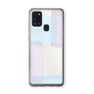 CaseCompany Square pastel: Samsung Galaxy A21s Transparant Hoesje