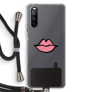 CaseCompany Kusje: Sony Sony Xperia 10 III Transparant Hoesje met koord