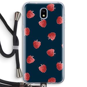 CaseCompany Framboosjes: Samsung Galaxy J5 (2017) Transparant Hoesje met koord