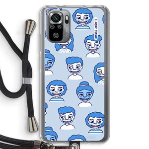 CaseCompany Gezichtjes: Xiaomi Redmi Note 10S Transparant Hoesje met koord