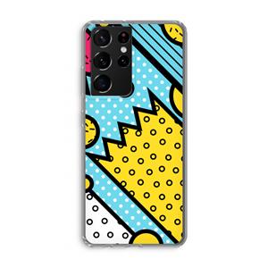 CaseCompany Pop Art #1: Samsung Galaxy S21 Ultra Transparant Hoesje